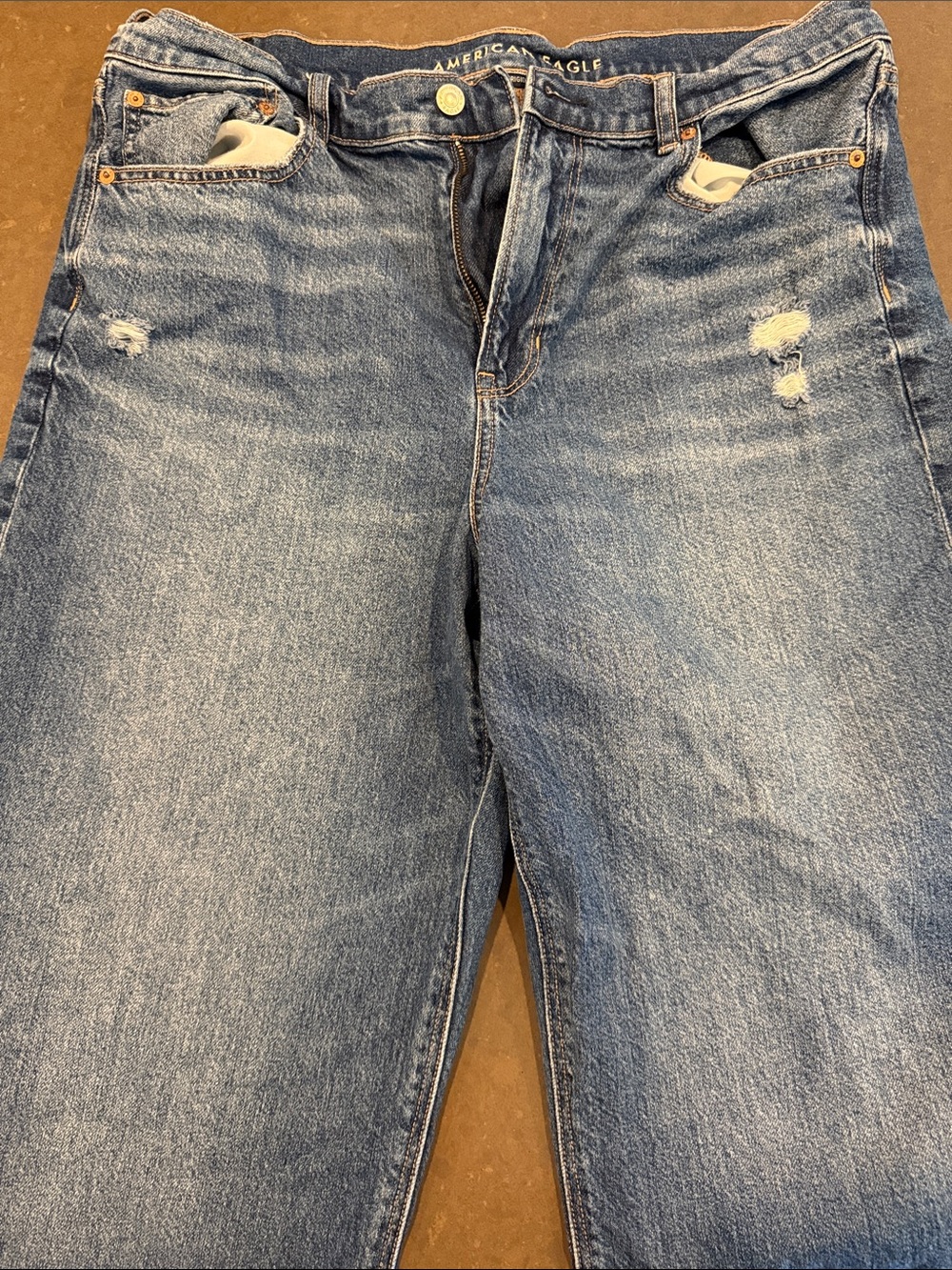 American eagle super high rise baggy straight